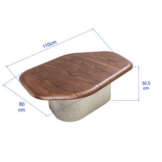 Homez serena centre table, walnut 110*80*30.5 cm