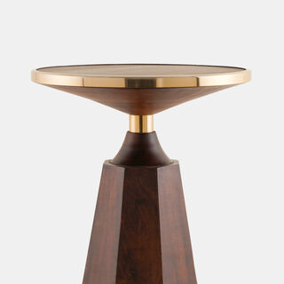 "هومز طاولة جانبية مجموعة سولارا بمرآة لون جوزي 54*45*45سم