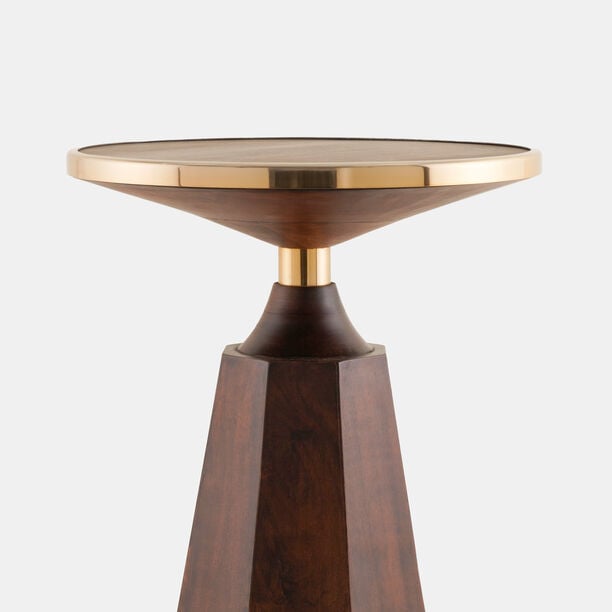 "هومز طاولة جانبية مجموعة سولارا بمرآة لون جوزي 54*45*45سم image number 2