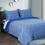 Boutique Blanche blue jacquard king comforter set 3 pcs image number 0