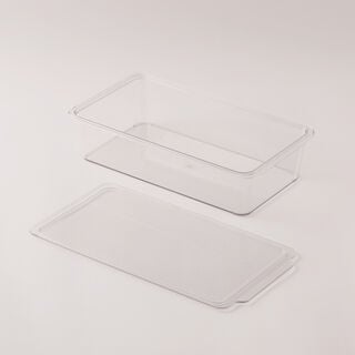 البرتو منظم ثلاجة شفاف مع غطاء 33.2*17.6*7.8سم