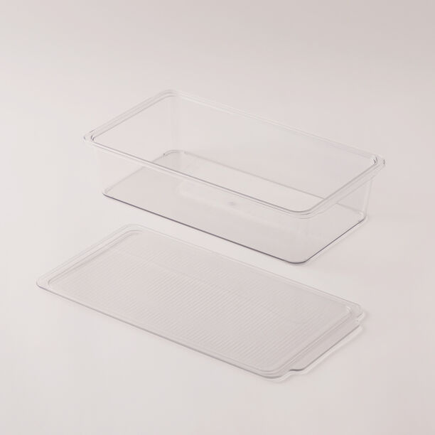 البرتو منظم ثلاجة شفاف مع غطاء 33.2*17.6*7.8سم image number 0