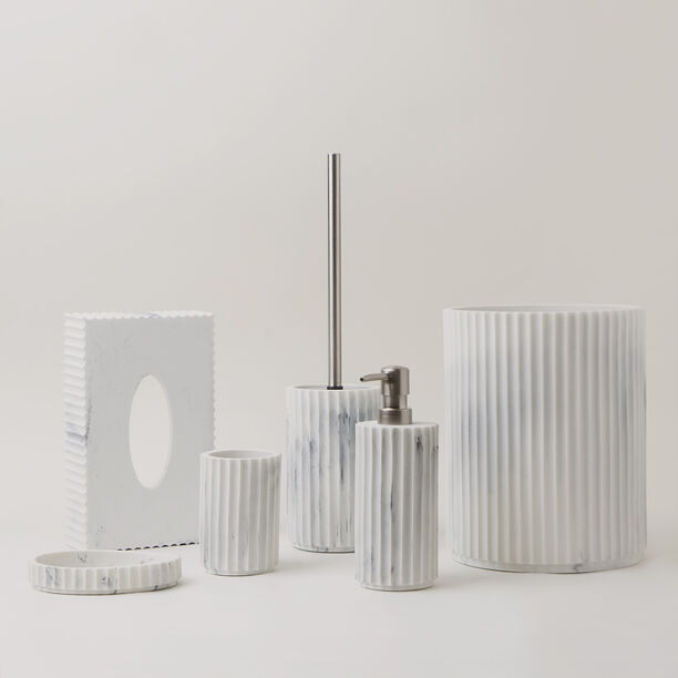 Homez polyresin waste bin, white 22*16.2*25.6cm image number 5