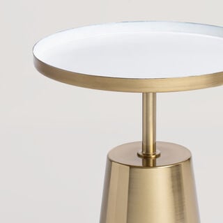 Homez steel side table, gold and white 40*40*50cm Homez steel side table, gold and white 40*40*50cm
