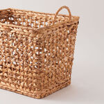 Homez Rectangular Storage Basket Rattan, Beige 35*25*26Cm image number 2
