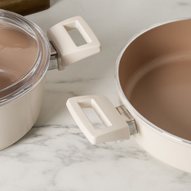 Alberto ceramic cookware set, 9 pieces, beige image number 4