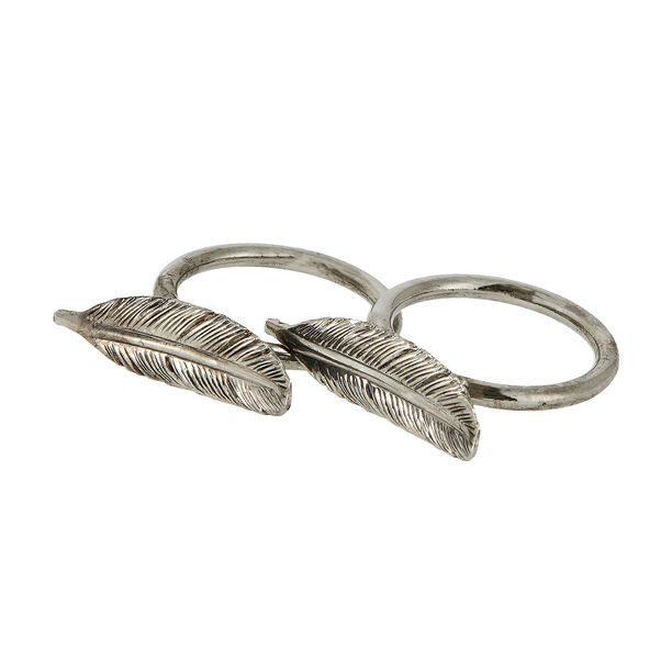 La Mesa Napkin Ring 2 Pieces Set Alloy Silver Leaf image number 2