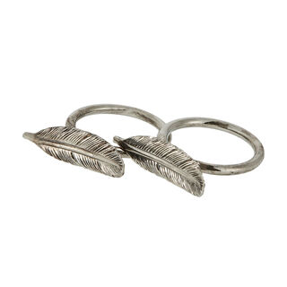 La Mesa Napkin Ring 2 Pieces Set Alloy Silver Leaf