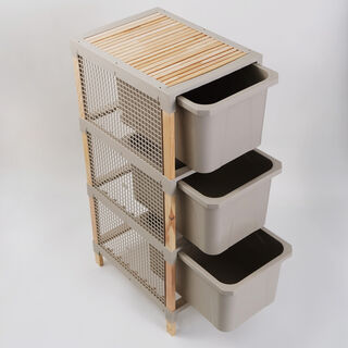 Sinbo Wooden Drawer Unit 3 Layer 45L, Beige