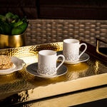 Dallaty grey and white porcelain Turkish coffee cups set 12 pcs image number 5