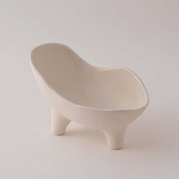 Homez Deep Ceramic Decor Bowl, Beige 26*17.5*17 Cm image number 1