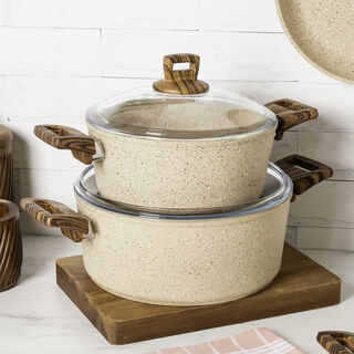 Alberto granite cookware set greystone 7 pcs