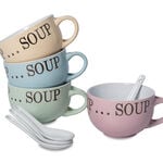 Soup Mugs Set 4Pcs Mix Colors image number 0