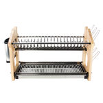Alberto Dish Rack 2 Layer Stainless Steel With Wood image number 2