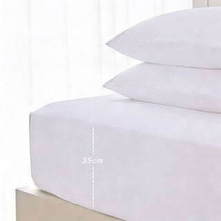 Boutique Blanche Fitted Sheet 100% Egyptian Cotton 400Tc Queen, White 160*200 Cm