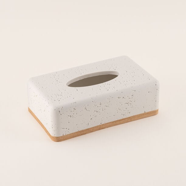 هومز علبة مناديل ريزين أبيض، 26*15*7.1 سم image number 0