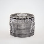 علبة مناديل هومز زجاج رمادي فاتح 16*16*11 سم image number 1