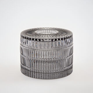 علبة مناديل هومز زجاج رمادي فاتح 16*16*11 سم