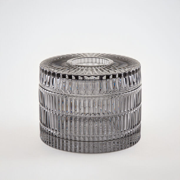 علبة مناديل هومز زجاج رمادي فاتح 16*16*11 سم image number 1