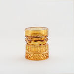 حامل شموع زجاجي بتصميم ماسي بني غامق 13.3*13.3*15.4 سم image number 0