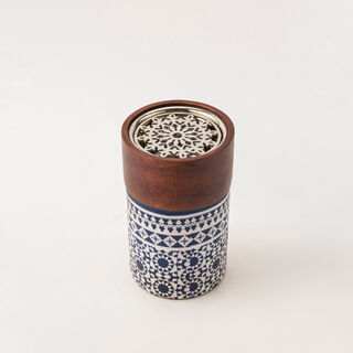 Bahja collection multicolored wood oud burner 9*9*15 cm