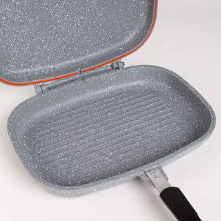 "ALBERTO 36CM DOUBLE FRY PAN GRAY GRANITE