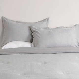 Cottage chevron 2pc comforter set twin 150*220cm microfiber grey