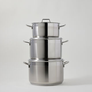 Alberto 14pcs stainless steel anett cookware set with glass lids