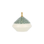 Dallaty white & green date bowl with lid 20.2*16*16.5 cm image number 0