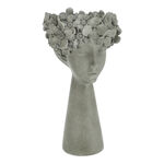Grey resin decorative flower pot 23*23*40.8 cm image number 0