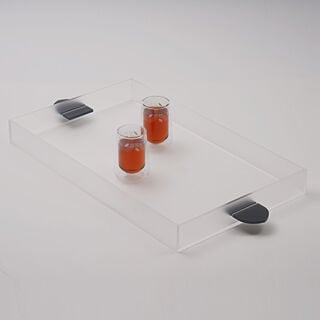 Dallaty Acrylic Tray With Grey Color Handle, 59.5*30*5 Cm
