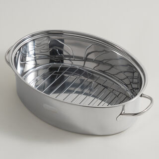 Alberto stainless steel roasting pan with rack 42*30.5*12.5cm