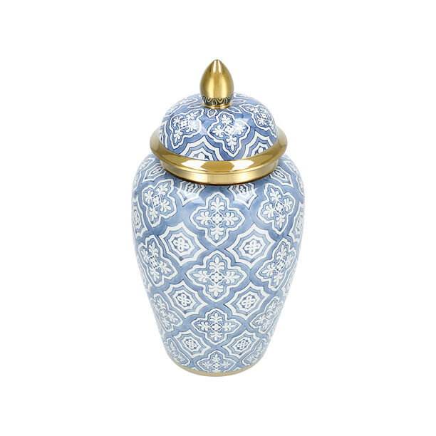 Deco Jar Blue With Gold 23 *23 * 44 cm image number 3