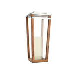 Latern Wood and Steel Dia 25.5*25.5*63.5 Cm image number 1