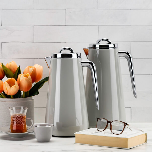 Dallaty Eve set of 2 steel vacuum flask grey & chrome image number 4