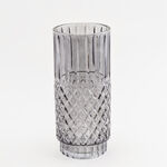 Homez light grey diamond pattern glass vase 15*15*34.3 cm image number 1