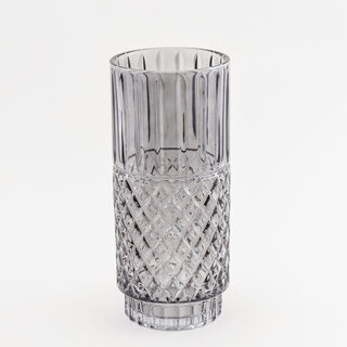 Homez light grey diamond pattern glass vase 15*15*34.3 cm
