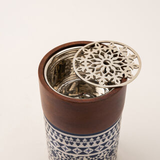 Bahja collection multicolored wood oud burner 9*9*15 cm