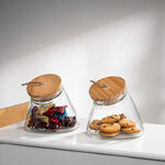 Alberto Leaning Glass Jar With Wooden Lid 1600Ml image number 0