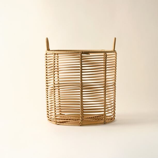 Homez rattan cylinder basket L, beige 35*35*42cm image number 0