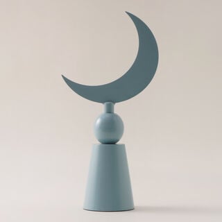 Homez metal Ramadan crescent moon with spherical base, green 32*8*15cm