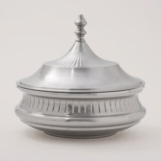 لاميسا حافظة طعام مطلية، فضي مطفي، 27*27*25 سم