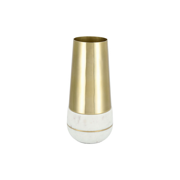 Marble And Aluminum Vase Gold 17*17*38 cm image number 1