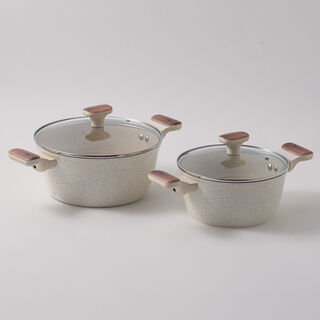 Alberto aluminum 7pcs cookware set, cream