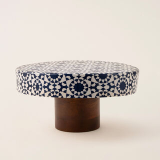 Bahja multi color wood cake stand 30*30*15 cm