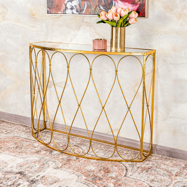Console Table Round Metal Gold  image number 0