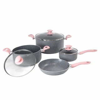 Alberto 7Pcs Grey Cookware Set Nonstick