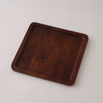 Alberto wood large square tray 30*30*2cm, brown image number 0