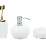 Stoneware Bath Set 3 pieces White image number 1