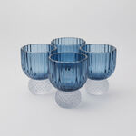 لا ميسا طقم أوعية حلويات صغيرة 4 قطع زجاج، أزرق image number 0